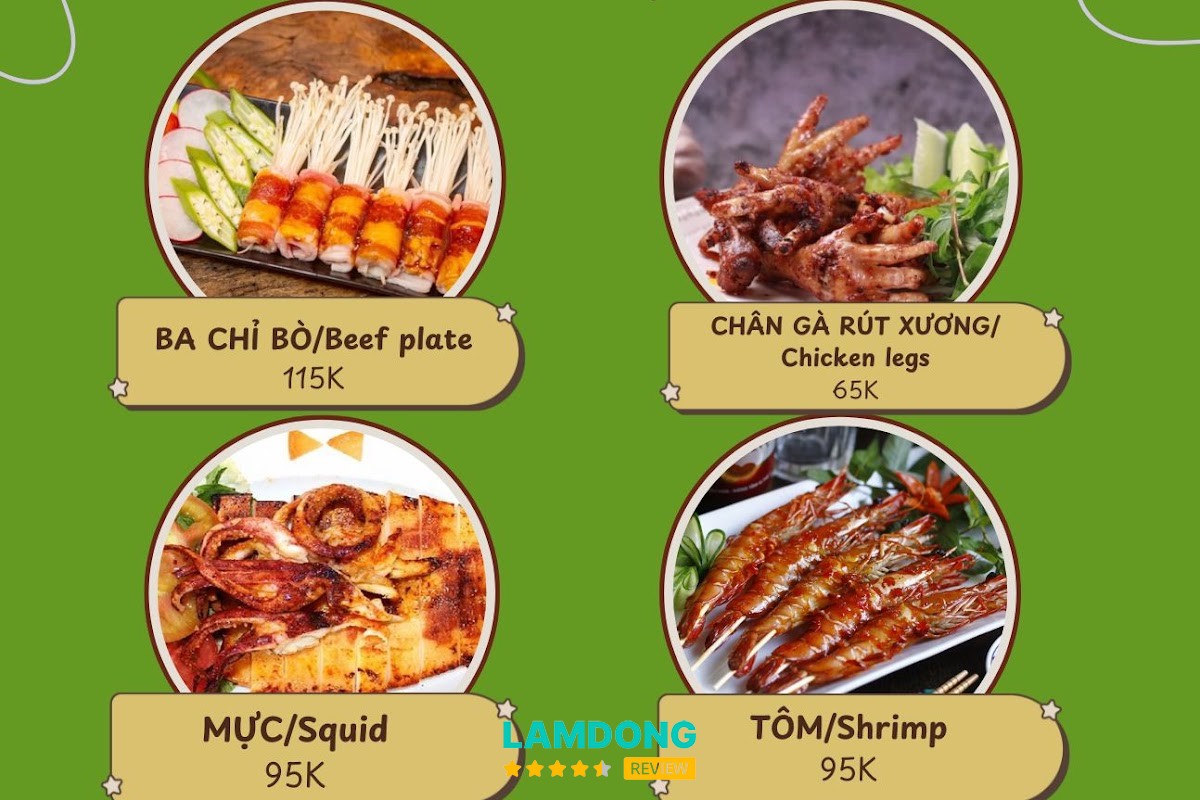 Hình ảnh menu tại Tiệm lẩu Thương 10 khe sanh