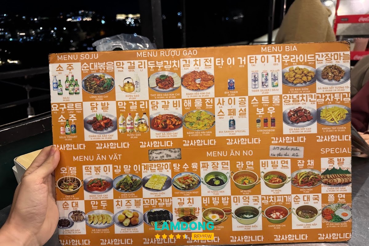 Menu Pacho Pocha tại Đà Lạt