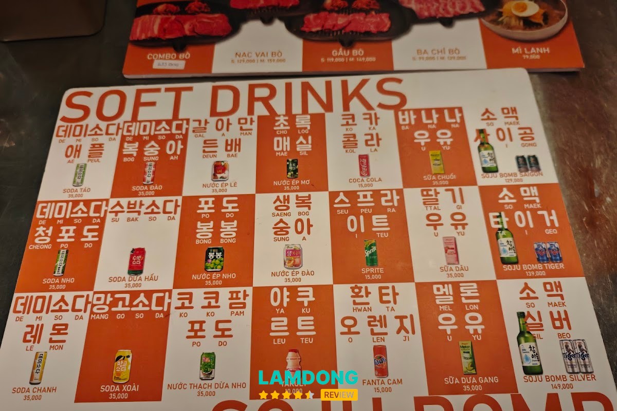Hình ảnh menu tại Pacho Pocha