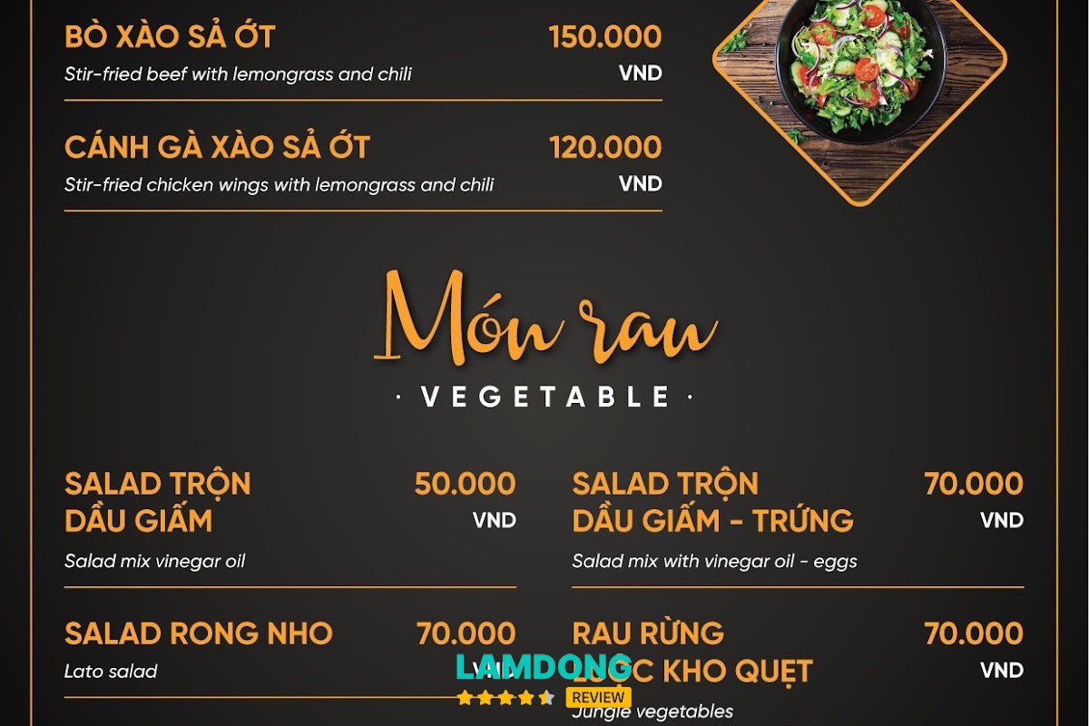 Menu DÂU CAMPING BBQ ĐÀ LẠT tại Đà Lạt