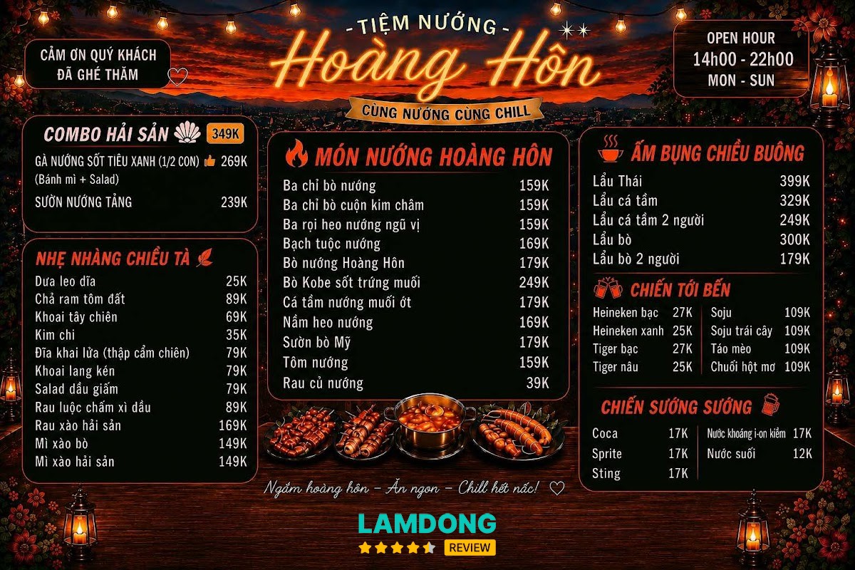 Tiệm nướng Hoàng Hôn tại Đà Lạt