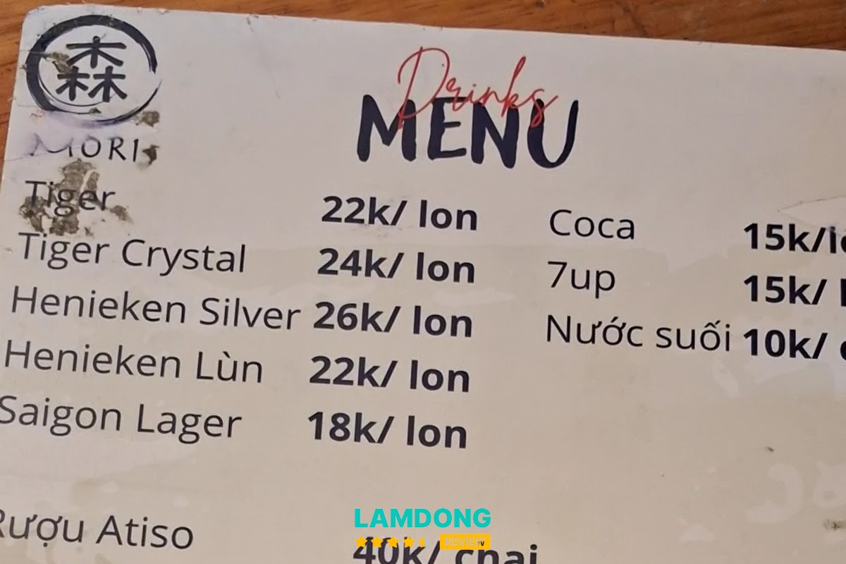 Hình ảnh menu tại Quán nhậu MORI