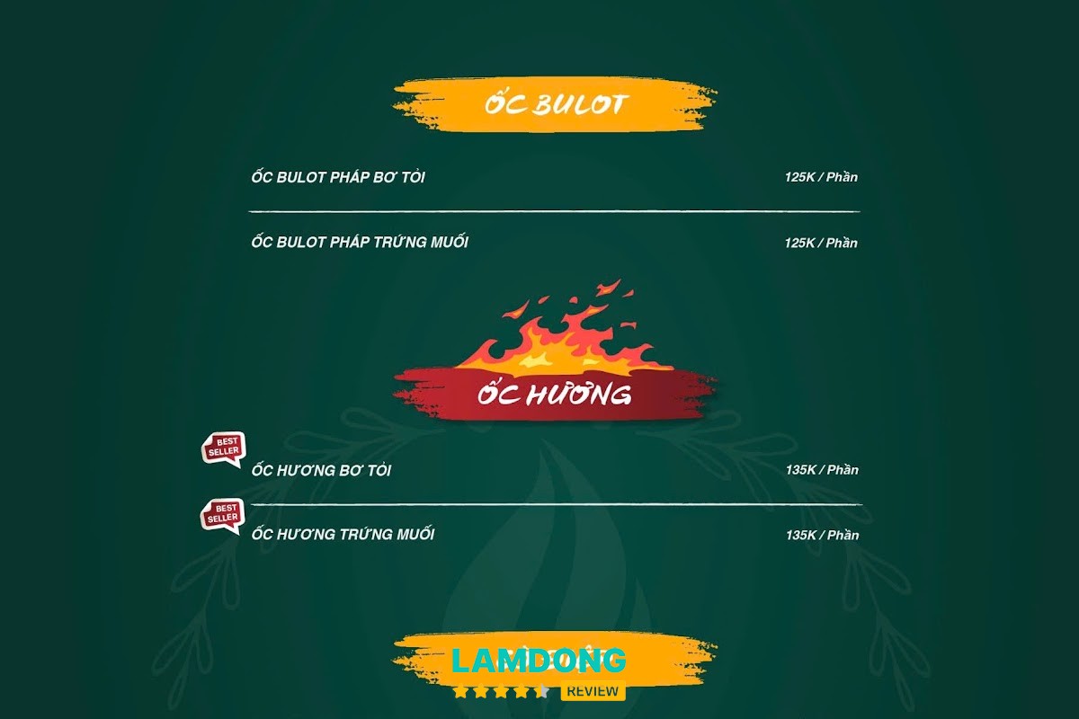 Hình ảnh menu tại TỤT NƯỚNG