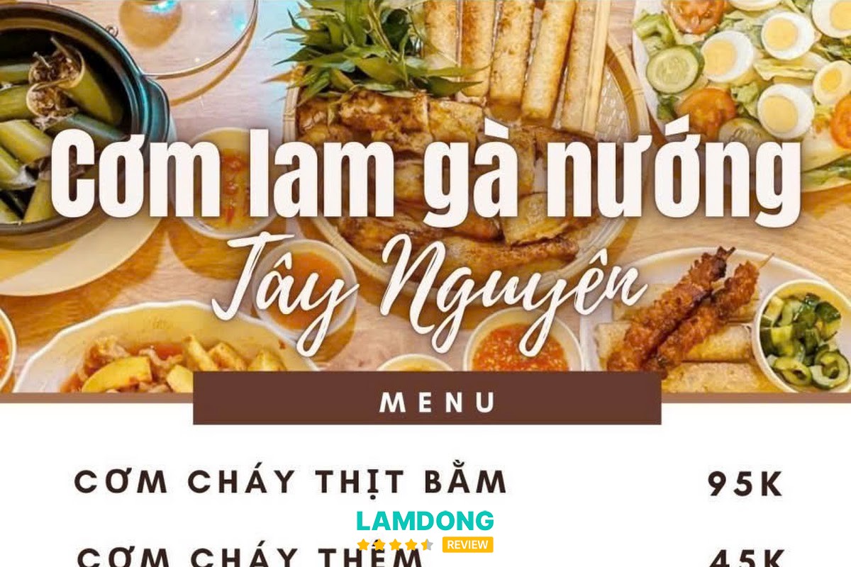 Hình ảnh menu cơm lam và gà nướng