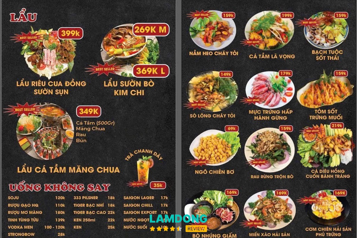 Menu Nướng Ngói 71 Đà Lạt
