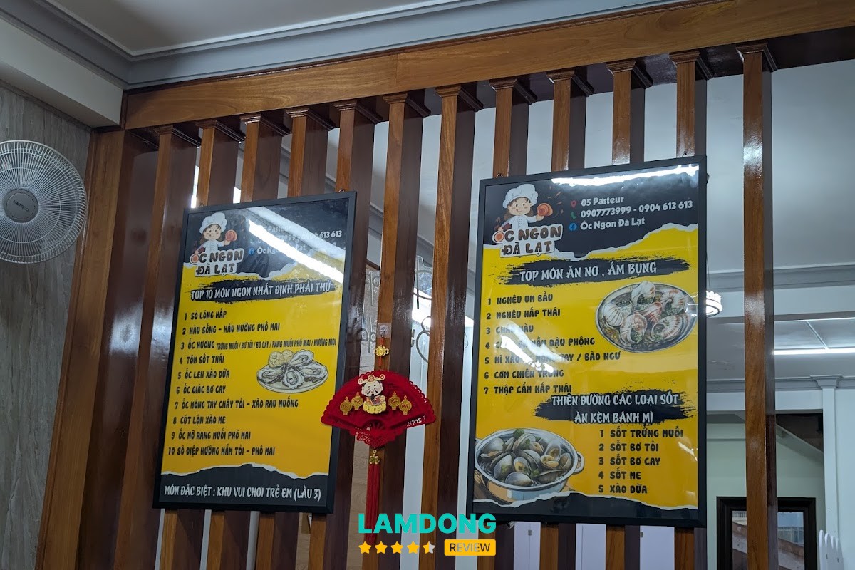 Các món hải sản tại Ốc Ngon Đà Lạt
