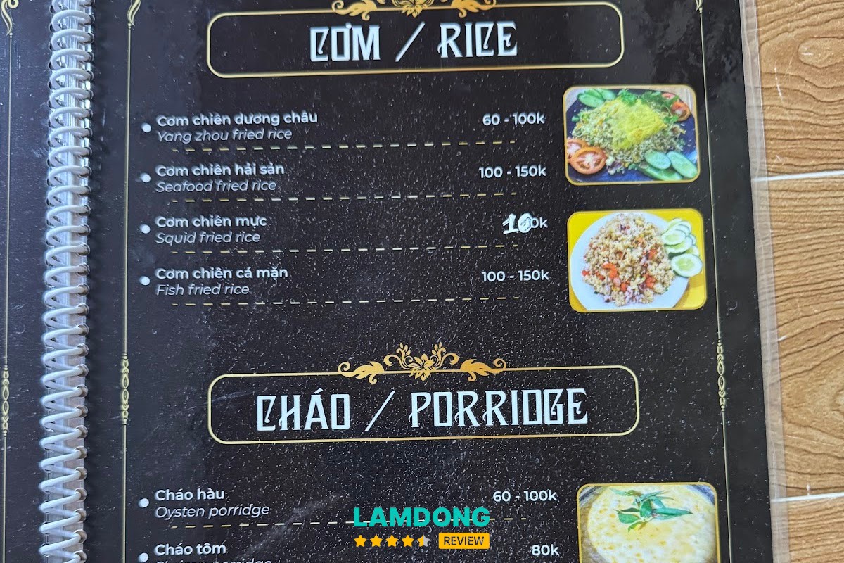 Hình ảnh menu Ốc Cay Đà Lạt