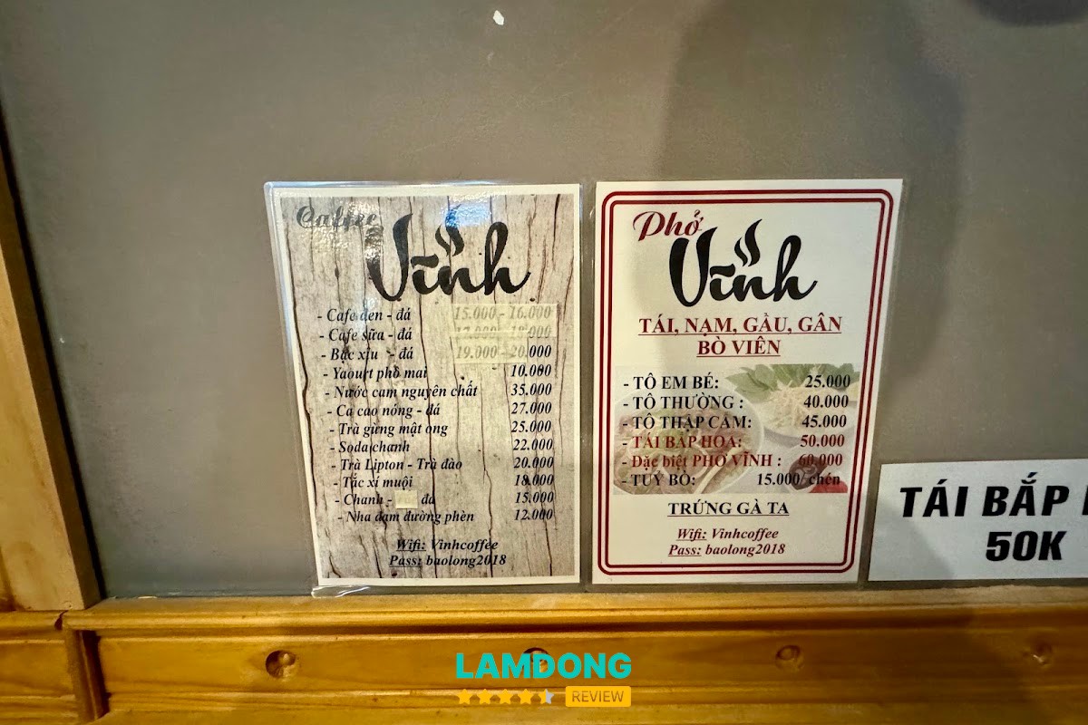 Quán phở Vĩnh Pasteur tại Đà Lạt