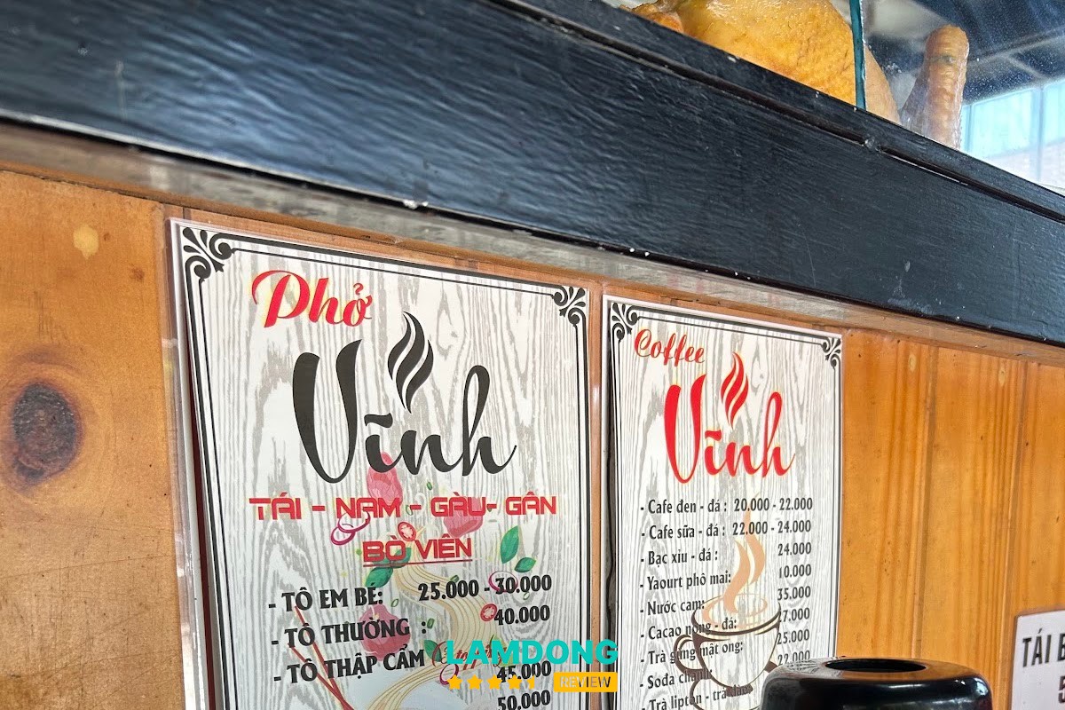 Hình ảnh menu tại Quán phở Vĩnh Pasteur